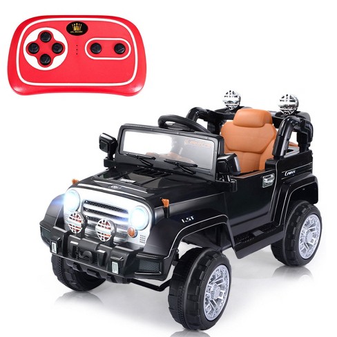 Costway 12v Kids Ride On Car 2 Seater Truck Rc Electric Vehicles W/ Storage  Room White : Target