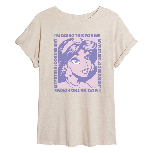 Women's - Disney - Jasmine Inspirational Quotes Oversized Graphic T-Shirt - image 1 of 4