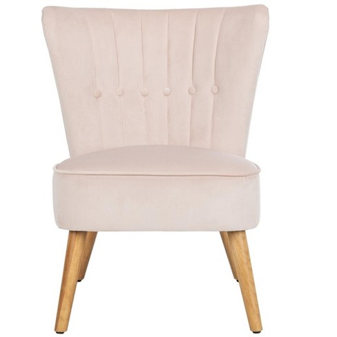 June Mid Century Accent Chair Blush Pink Natural Safavieh