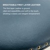 Lyngins Counter Height Bar Stool (29.5" Seat Height), 360° Swivel Bar Stool, Cow Top Leather Upholstery, Wooden Counter Stools with Curved Backrest - 2 of 4