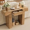 47-Inch Console Table with Drawer, Industrial Farmhouse Entryway/Sofa Table, Rectangular Oak Wood Behind-the-Couch Table for Hallway/Living Room - 3 of 4