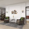 Metal Abstract Wall Decor with Round Mirror Accents Beige - Olivia & May: Iron Frame, Vertical Orientation, Spot Clean - 3 of 4