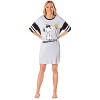 Peanuts Womens' Joe Cool Snoopy Woodstock Nightgown Pajama Shirt Dress Grey - 4 of 4