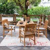 Cambridge Casual 6pc Caterina Teak Wood Outdoor Dining Set with Beige Cushion: Weather-Resistant, 2" Umbrella Hole, Galvanized Steel Hardware - 2 of 4