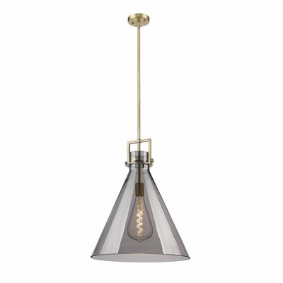 Newton Cone - 1 Light Stem Hung Pendant In Industrial Style-22.75 Inches Tall and 18 Inches Wide
