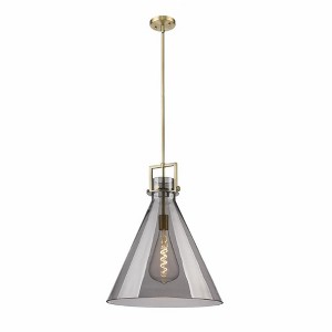 Newton Cone - 1 Light Stem Hung Pendant In Industrial Style-22.75 Inches Tall and 18 Inches Wide - 1 of 1