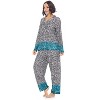 Casual Nights Women's Long Sleeve Rayon Button Down Pajama Set - 2 of 4