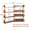 4-Tier Retractable Rotatable Bookcase, Adjustable Wooden Corner Bookshelf Storage Rack, Utility Organizer Shelf for Living Room, Bedroom, Office - 3 of 4