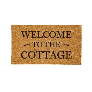 Evergreen 16 x 28 Inches Welcome to The Cottage Door Mat | Non-Slip Rubber Backing | Dirt catching Natural Coir | Indoor and Outdoor Home Decor - 1 of 4