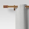 Faux Leather Cylinder Plated Curtain Rod Brass - Threshold™ : Target