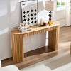 Modern Console Table with Drawer and Curved Design, Vertical Stripe Entryway Table for Living Room, Hallway, Foyer or Study-Tanpinhause - 3 of 4