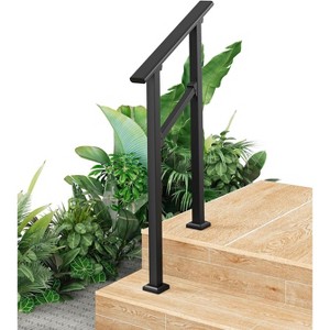 COZONY Metal Handrails for Outdoor Steps, Adjustable Stair Railing with All-Weather Coating, Heavy Duty Hand Rail Kit for Porch, Stairs, Balcony - 1 of 4