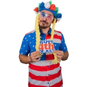 Foam Party Hats USA Roses & Braids Headband - 1 of 4