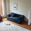 76.4" Velvet 2-Seater Sofa with Pillows, Space-Saving Design and Soft Compressed Cushions - 4 of 4