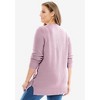 Woman Within Plus Size Side Button V-Neck Waffle Knit Sweater - 3 of 4
