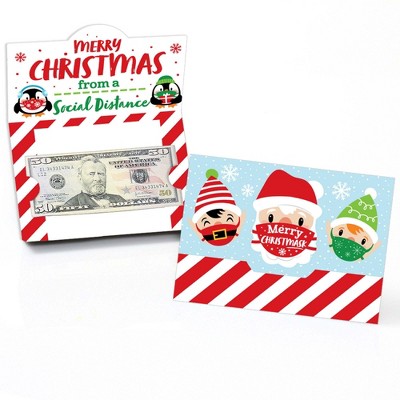 Big Dot of Happiness Merry Christmask - Quarantine Christmas Party Money and Gift Card Holders - Set of 8