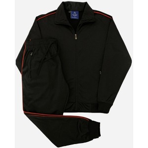 Men 2-piece Classic Jogger Tracksuit Track Jacket & Trackpants Solid Plain Outfit - 1 of 4
