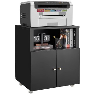Home Office Printer Stand with Wheels, Printer Tables with File door Mobile Lateral Filing Cabinet for Letter/Legal/A4 Size Files - 1 of 1
