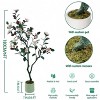 Artificial Magnolia Tree, Realistic Faux Plant with Blooming Flowers and Pot for Indoor Home Office Wedding Decor, Green - 2 of 4