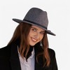 Anna-Kaci Women's Classic Wool Felt Fedora Hat with Wide Brim and Structured Design - One Size Fits Most, Gray - 2 of 4