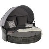 5-Piece Outdoor Wicker Patio Set with Retractable Canopy, Cushions & Storable Table for Garden or Poolside Relaxation - Coolbibila - 3 of 4