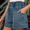 Women's Cotton Elastic Waist Straight Leg Denim Shorts -Cupshe - 2 of 4