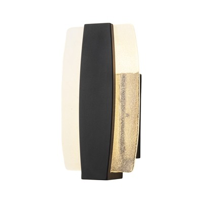 LLHZSY Modern 1-Light 15" Integrated LED  Outdoor Wall Light Fixture with Seeded Glass - 3000K Warm Light