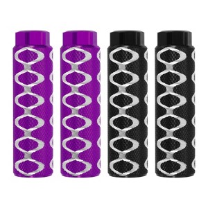 Unique Bargains Aluminum Alloy Anti-Skid BMX Mountain Cycling Fit 3/8 Inch Axles Rear Stunt Bike Pegs 4 Pcs - 1 of 3