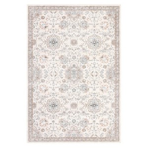 Washable Vintage Rug Non Slip Low Pile Rug Soft Throw Floor Cover Floral Foldable Indoor Carpet for Living Room Bedroom Playroom Nursery - 1 of 4