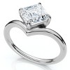Pompeii3 1Ct V Asscher Cut Diamond Engagement Ring 14k Gold or Platinum Lab Created EF/VS - 3 of 4