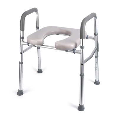 Whizmax Raised Toilet Seat, 350LB Stand Alone Homecare Commode Bathroom Assist Frame for Elderly,Handicapped, Adjustable Height, Padded Seat