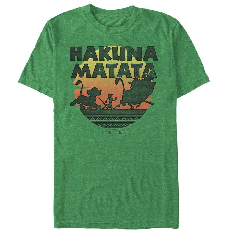 Men's Lion King Hakuna Matata Sunset Circle T-Shirt, 1 of 4
