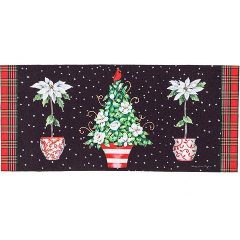 Great Choice Products Christmas Snowflakes On Red Dish Drying Mat