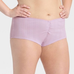Women's Pointelle Ruched Front Boy Shorts - Wild Fable™ - 1 of 3