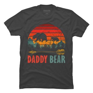 Men's Design By Humans Retro Forest Sunrise Daddy Bear By ZeusSE T-Shirt - 1 of 2