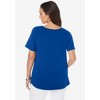 Jessica London Women's Plus Size Stretch Cotton Eyelet Cutout Tee - 3 of 4