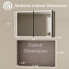 Grand LED Medicine Cabinet with Mirror, Recessed/ Wall Mounted Bathroom Cabinet, Dimmable, 3-Mode Light, Anti-Fog, Adjustable Shelves, Black - 2 of 4