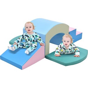 5 Piece Climb and Crawl Activity PlaySet, Soft Play Climbing for Toddlers, Soft Foam Building Blocks With Slide Ramp, Indoor Play Gym Equipment - 1 of 4