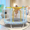 HFYee 4.6FT Toddler Trampoline Mini Basketball Hoop & Safety Guard for Ages 1.5-4 Dual-Use - 4 of 4