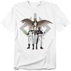 Men's Superman 2025 Justice Gang Trio Grey New Logo T Shirt - 1 of 4