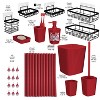 Hearth & Harbor Bathroom Set, Christmas Shower Curtain Set, Bathroom Accessories Set, Red Bathroom Décor with Xmas Toilet Brush & Trash Can - 3 of 4