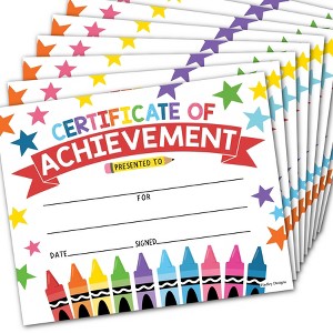 Hadley Designs Colorful Crayons Award Certificates of Achievement for Students, Set of 25 - 1 of 4