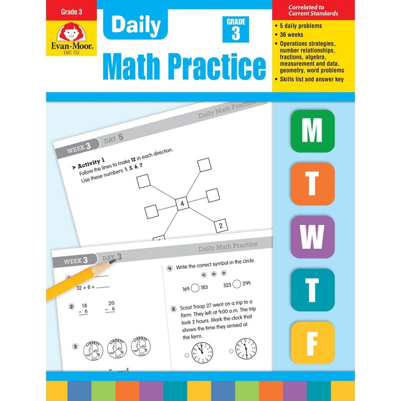 Evan-Moor Daily Math Practice, Grade 3, 1 of 3