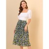 INSPIRE CHIC Women's Tiered A-line Flare Swing Elastic Waist Ruffle Floral Skirt - 3 of 4