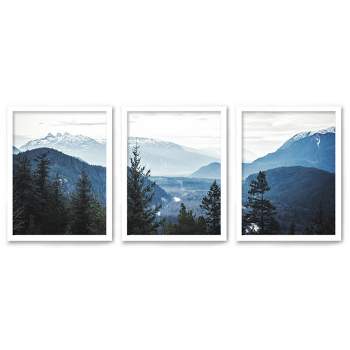 Americanflat Botanical Landscape (Set Of 3) Triptych Wall Art Morning Mountain Views By Tanya Shumkina - Set Of 3 Framed Prints