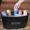 AuldHome Design Black Farmhouse Enamel Style Drinks Tub; Farmhouse Metal Beverage Serving Container - 2 of 4