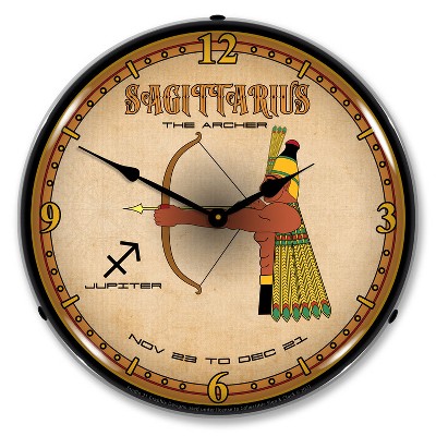Collectable Sign & Clock | Sagittarius LED Wall Clock Retro/Vintage, Lighted