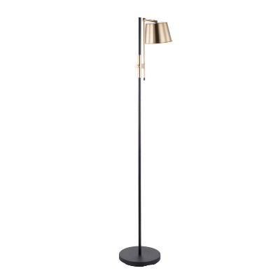 Contemporary Metric Adjustable Black Metal Floor Lamp