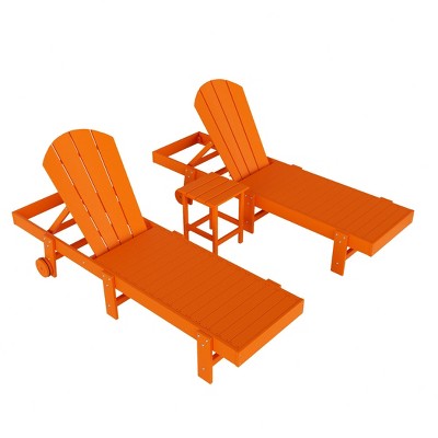 WestinTrends Malibu 3 Piece Poly Reclining Chaise Lounge With Wheels