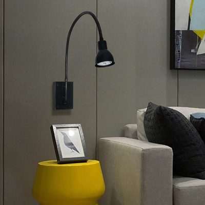 Transitional Dark Bronze LED Gooseneck Wall Sconce, 30.37 in